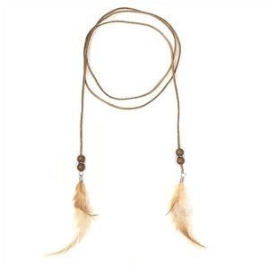 Jewelry - Long Suede Cord Feather Choker Necklace Jewelry - Long Suede Cord Feather Choker Necklace